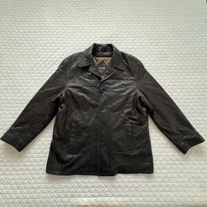 J&M Mens Black Leather Jacket Sz XL Thinsulate Thermal Insulation Supple Leather